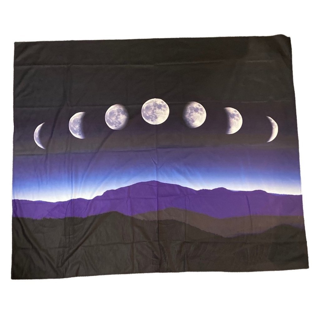 Moon Phases Wall Hanging Tapestry NWT NIB Blue Decor Student Dorm 51" x 59"